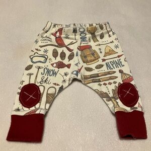 Alpine Baby Handmade Winter Themed Baby Pants with Red Accents
